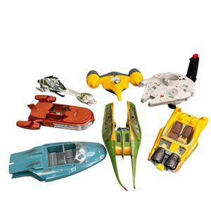 Vintage Star Wars Lot Vehicle Kenner Hasbro Mattel Land Speeder Millenium Falcon